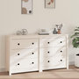 Voir la diapositive 1 : VIDAXL Buffet Blanc 140x35x80 cm Bois massif de pin