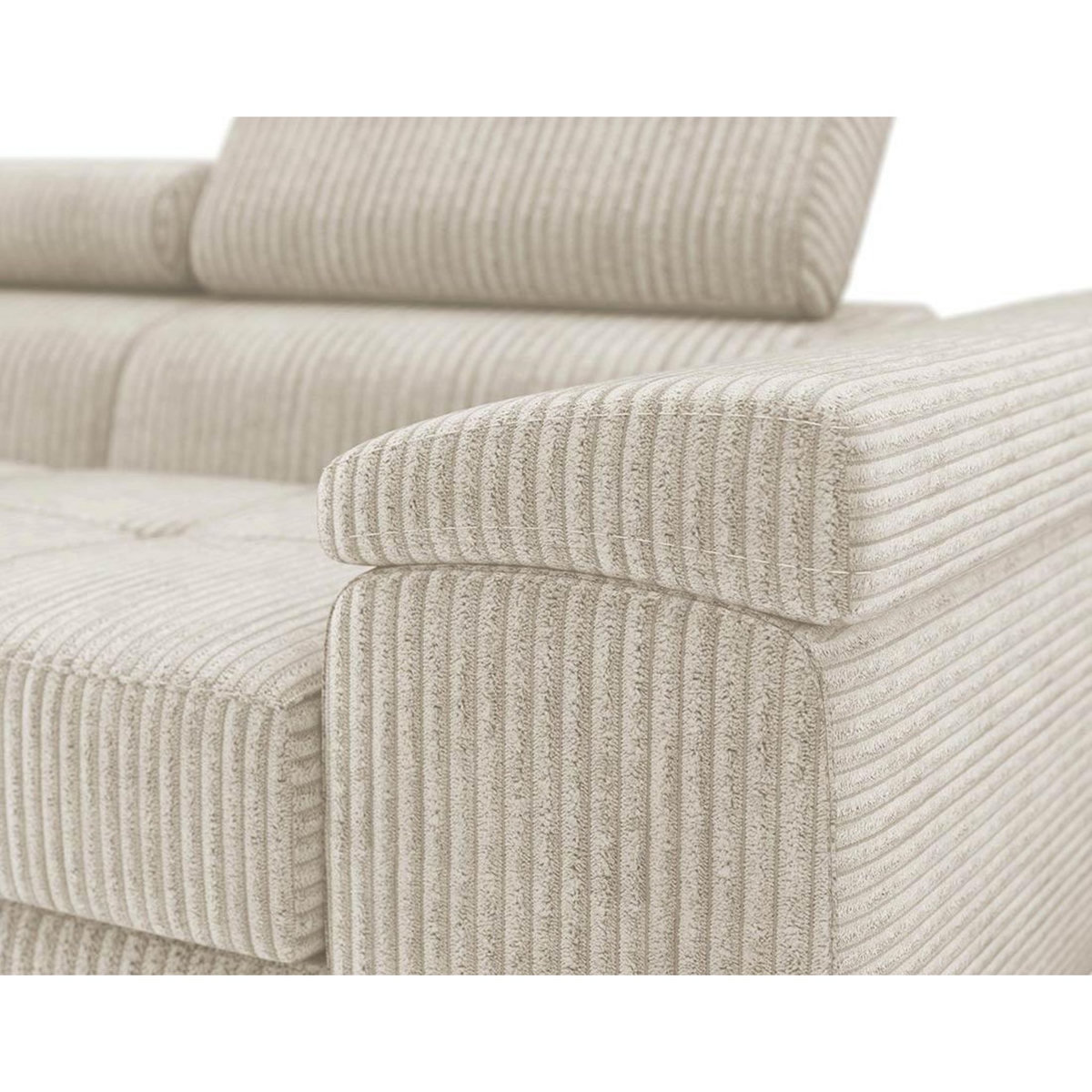 BEST MOBILIER Pablo - canapé droit 2 places avec têtières ajustables - en velours côtelé