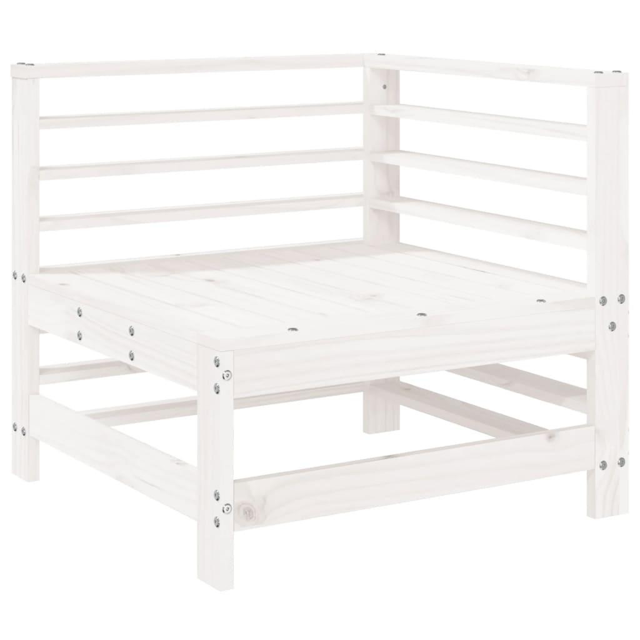 Voir la diapositive 3 : VIDAXL Salon de jardin 9 pcs Blanc Bois de pin massif