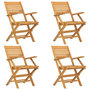 Voir la diapositive 2 : VIDAXL Chaises de jardin pliantes lot de 4 55x62x90cm bois massif teck