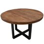 NOUVOMEUBLE Table 130 cm ronde en manguier et métal RONDO