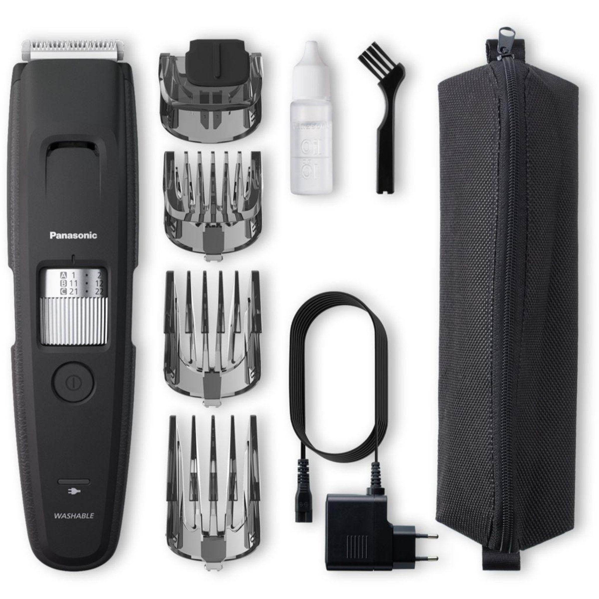Voir la diapositive 2 : PANASONIC Tondeuse barbe er-gb96-k503, molette réglable, 58 hauteurs de coupe, précision 0,5 mm, autonomie 50 mn