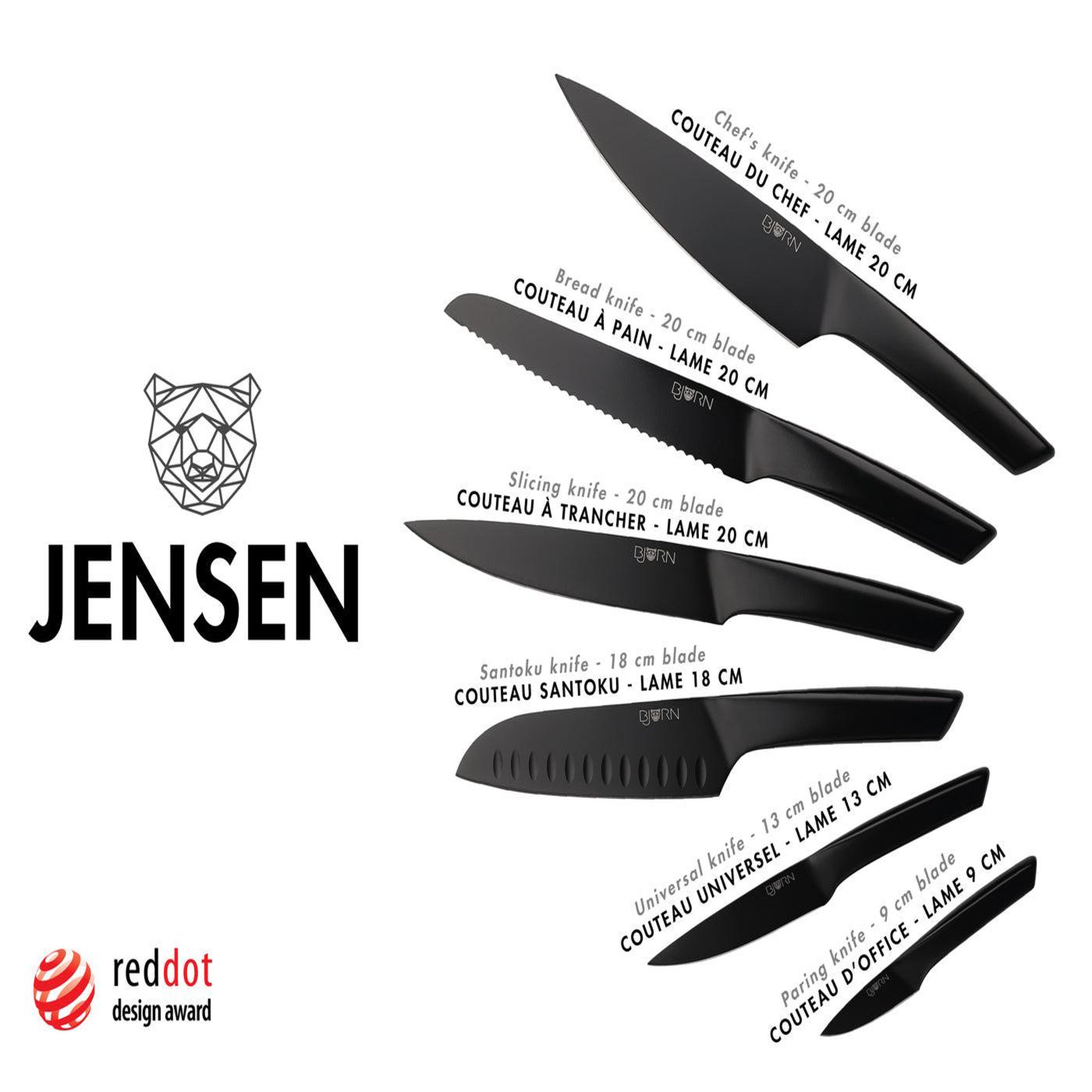 Voir la diapositive 3 : BJORN Couteaux de cuisine jensen - 6 pièces