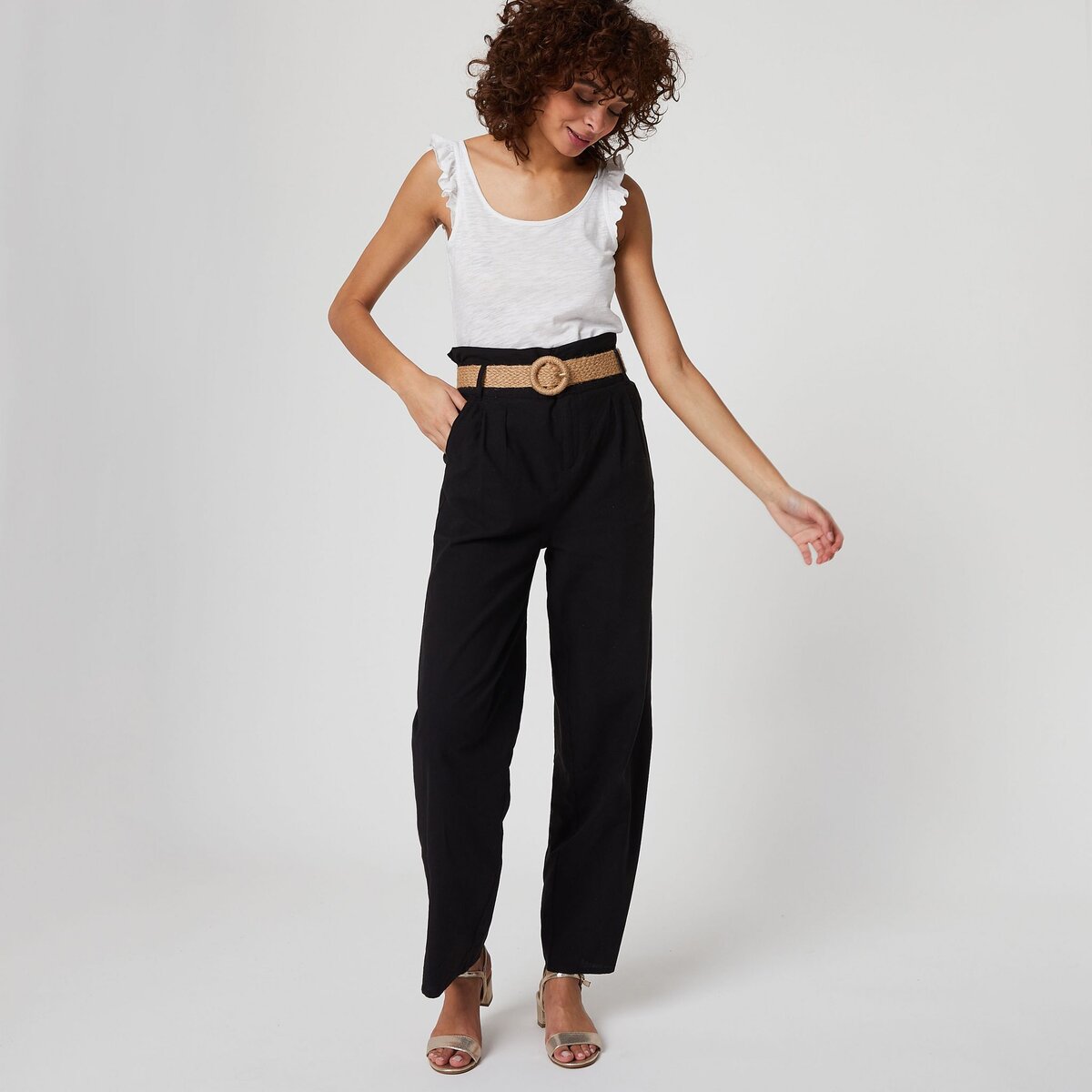 Pantalon en lin femme pas outlet cher