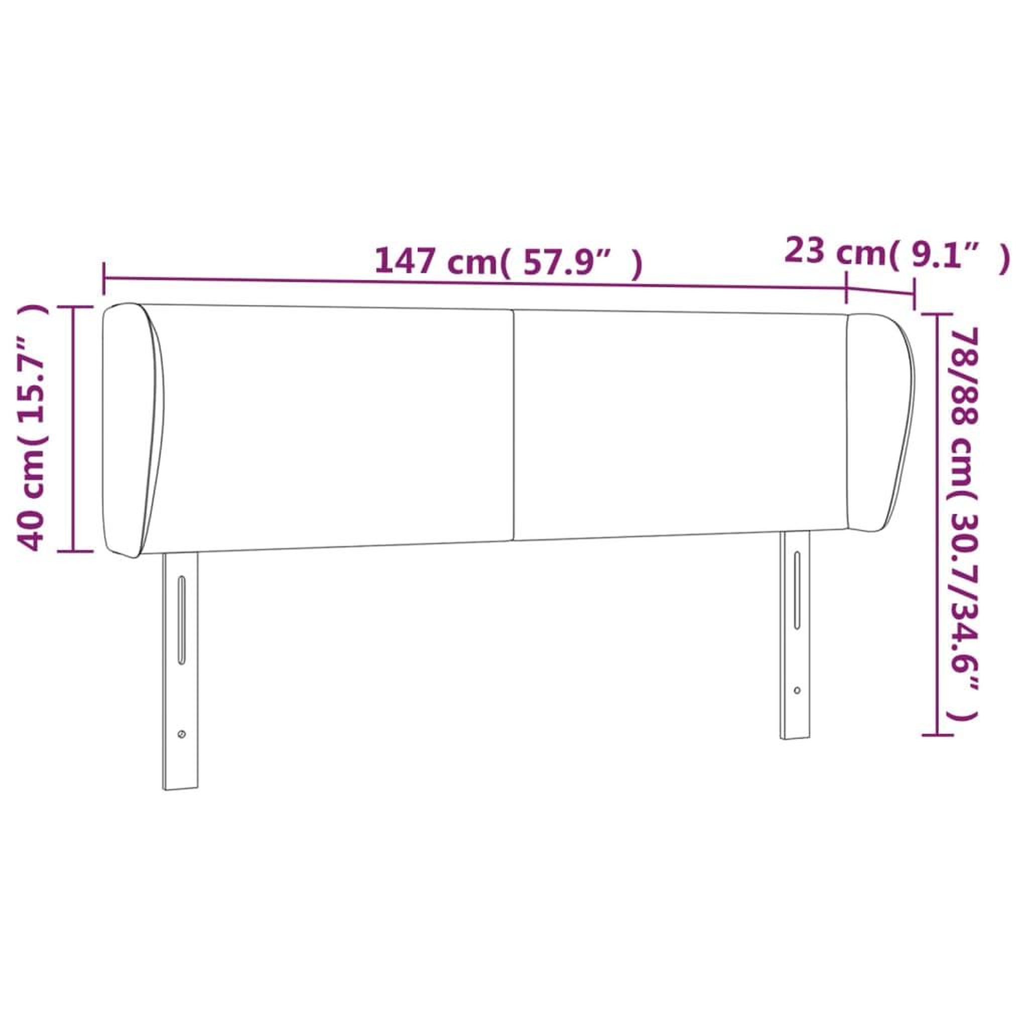Voir la diapositive 6 : VIDAXL Tete de lit avec oreilles Gris fonce 147x23x78/88 cm Velours