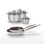 ELO Lot Poêles 28/32 cm & Faitouts 12/20/24 cm Elo Bistro Line