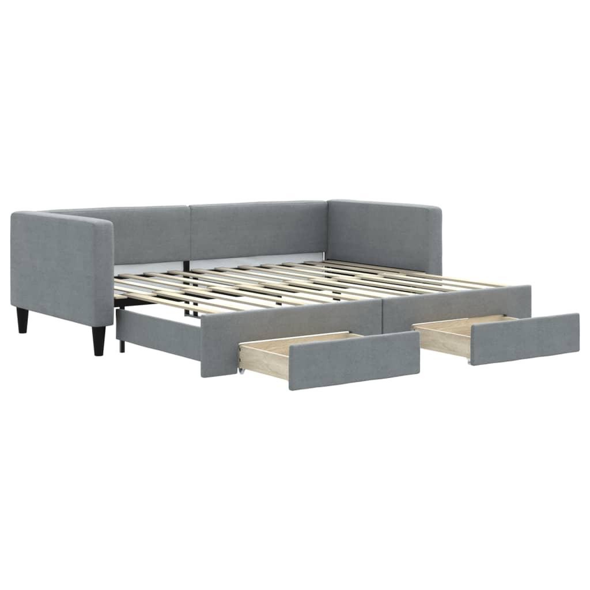 Voir la diapositive 2 : VIDAXL Lit de jour avec gigogne et tiroirs sans matelas 90x200 cm