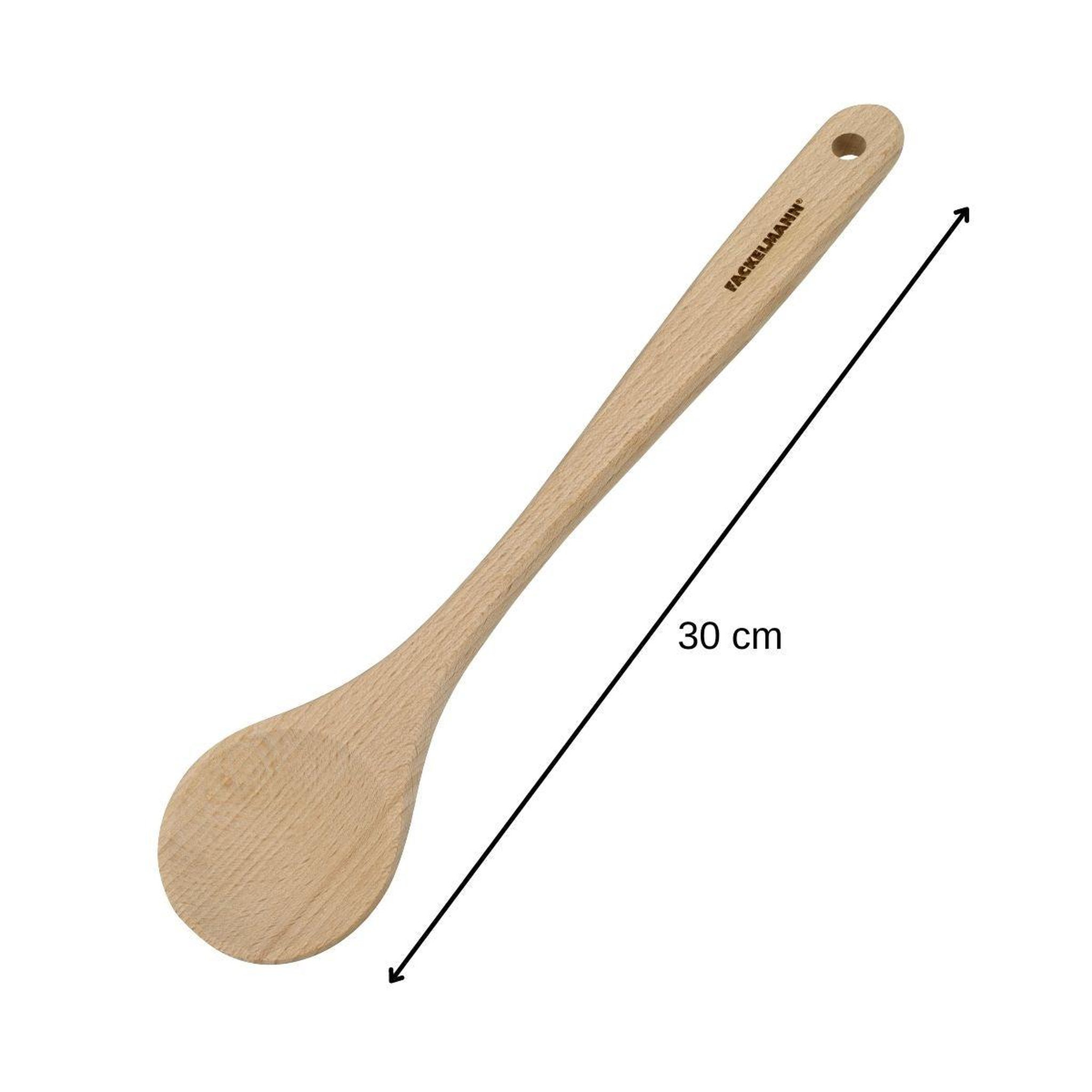 Voir la diapositive 3 : Fackelmann Lot de 3 ustensiles de cuisine en bois dont 2 spatules et une cuillère fackelmann nature