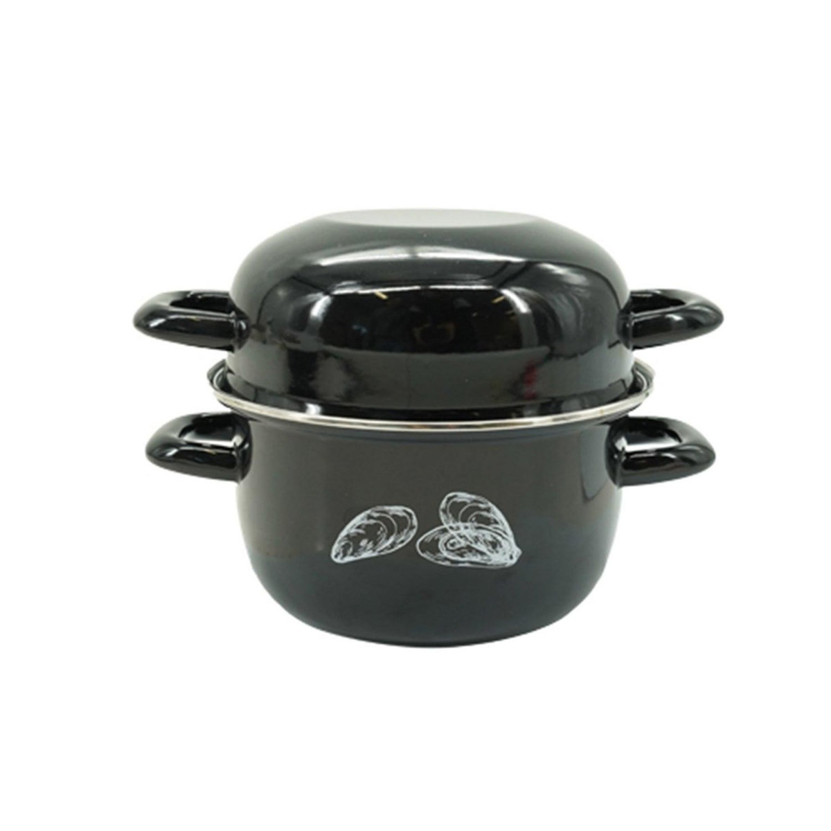 Fackelmann Ensemble de 2 Marmites à Moules émaillée 20,5 x 26 x 17,5 cm Fackelmann