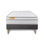 SEPTNUITS Matelas + sommier kit gris Memo Luxe Ressorts ensachés + mémoire de forme MAXI épaisseur. Coloris disponibles : Gris