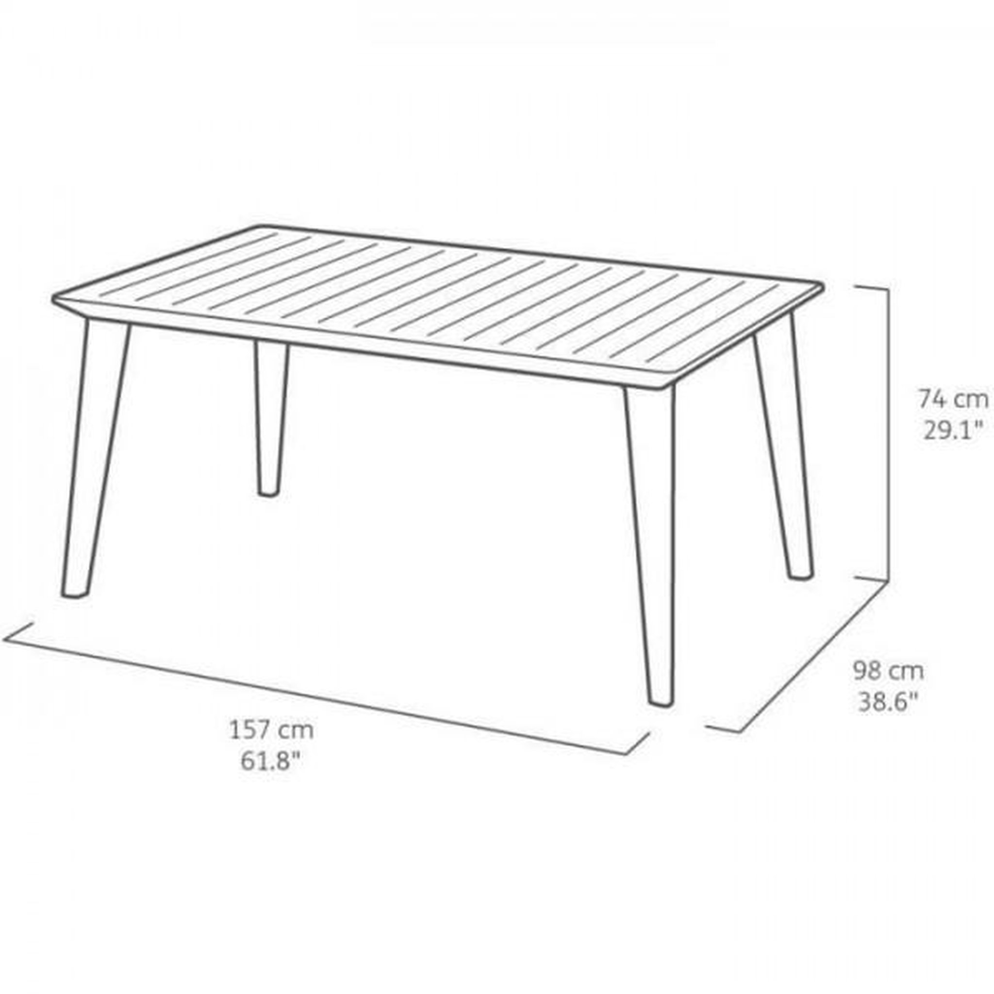 Voir la diapositive 5 : ALLIBERT by KETER Table de jardin - rectangulaire 160cm - cappuccino - en résine - 6 personnes - Lima -Allibert by KETER