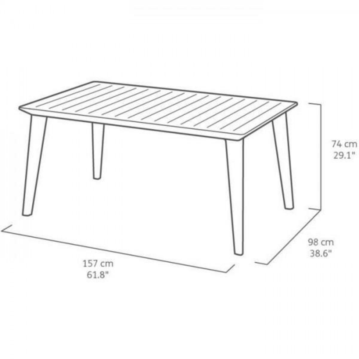 ALLIBERT by KETER Table de jardin - rectangulaire 160cm - cappuccino - en résine - 6 personnes - Lima -Allibert by KETER