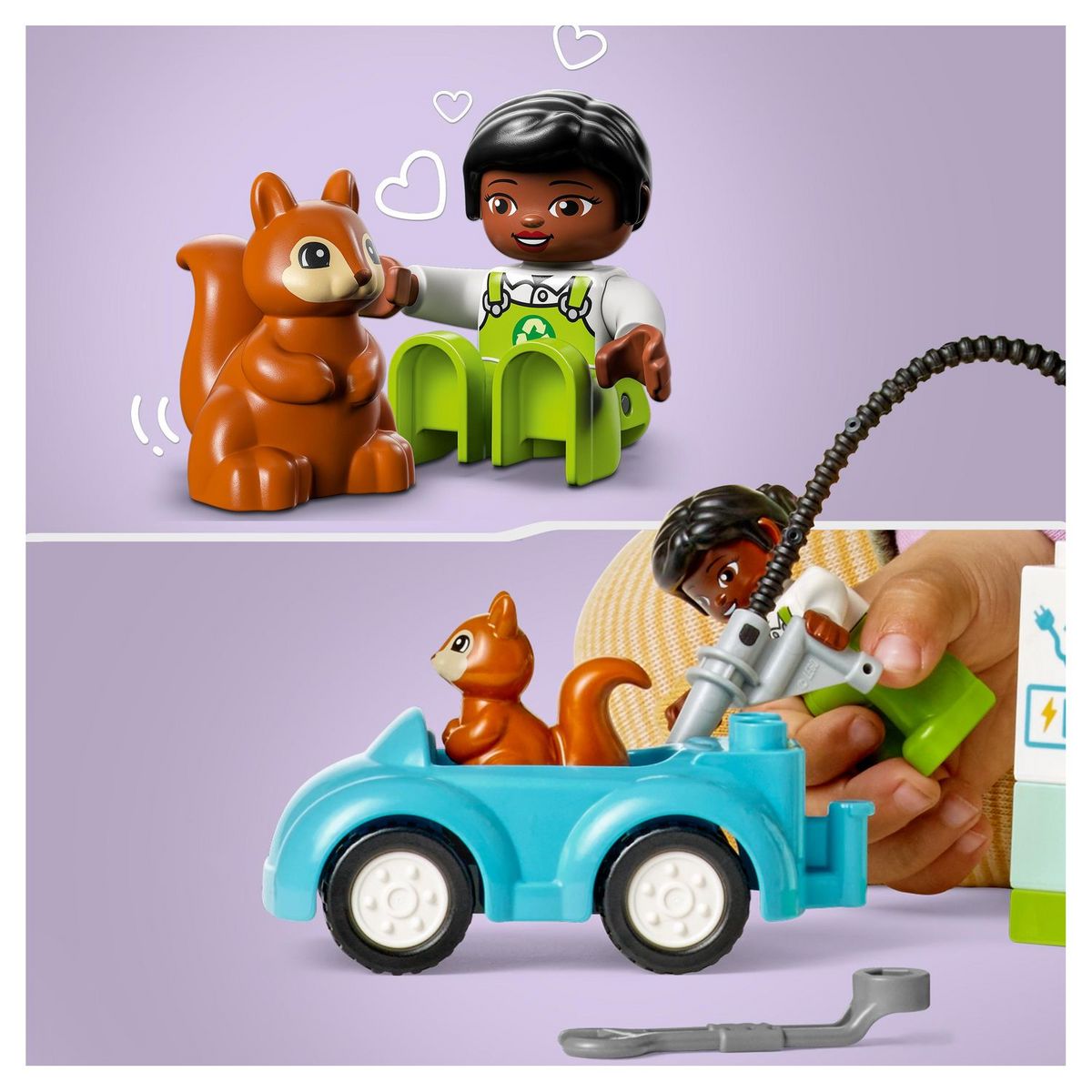 LEGO Duplo 10985 L'éolienne et la voiture électrique, Jouet Voiture pour Enfants Dès 2 Ans, Garçons et Filles, Jouets Éducatifs avec Figurines
