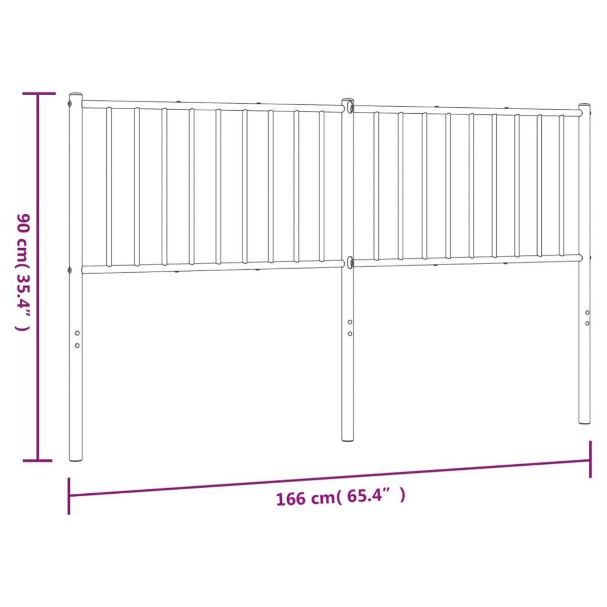 VIDAXL Tete de lit metal blanc 160 cm