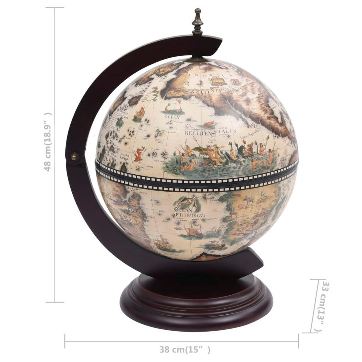 VIDAXL Support de vin globe de dessus de table Bois d'eucalyptus Blanc