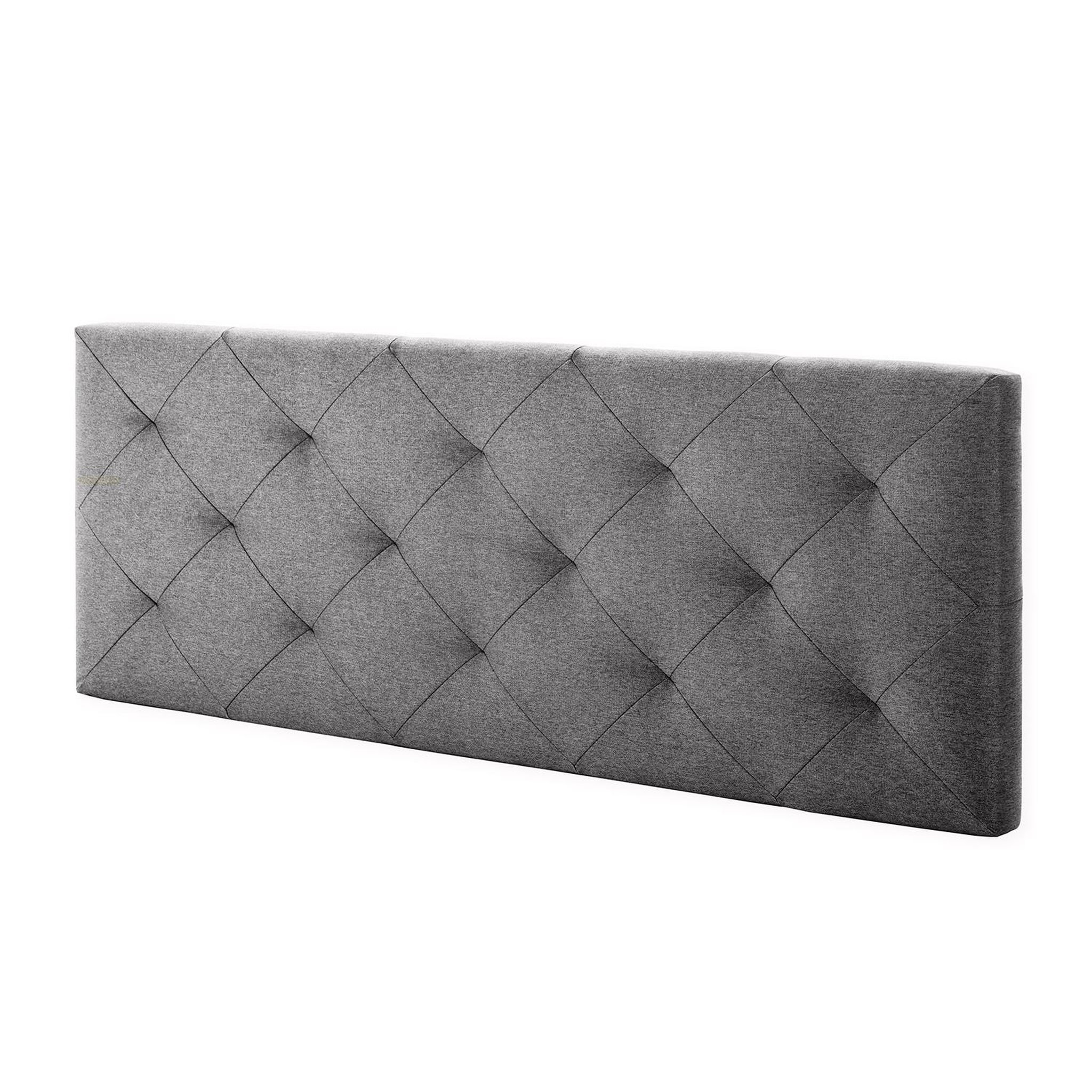 MARCKONFORT Tête de lit Milano 160x60 cm, Losanges en Tissu Gris, 8 cm d'épaisseur