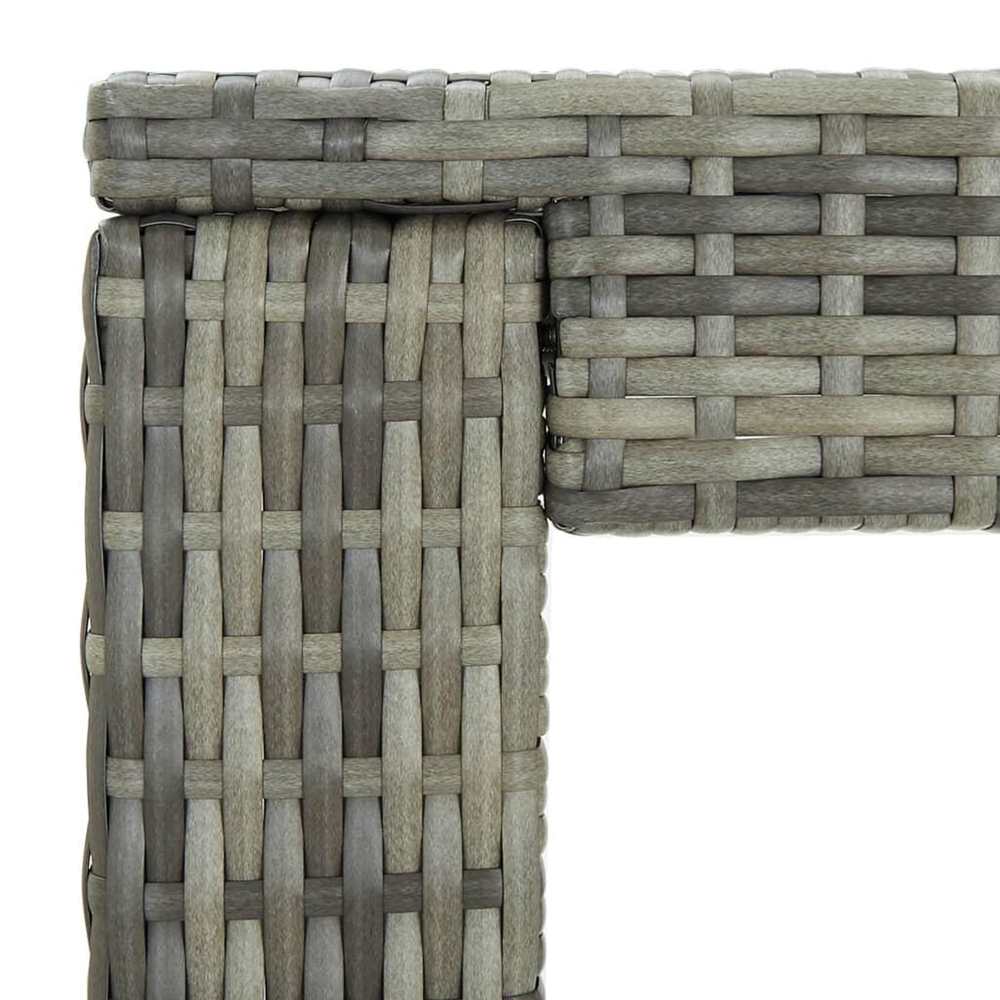 Voir la diapositive 5 : VIDAXL Table de bar de jardin Gris 60,5x60,5x110,5 cm Resine tressee