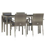 Voir la diapositive 3 : VIDAXL Ensemble a manger de jardin 5 pcs coussins gris resine tressee