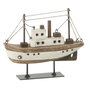 Voir la diapositive 1 : Paris Prix Bateau sur Socle en Bois  Gene  18cm Naturel & Blanc