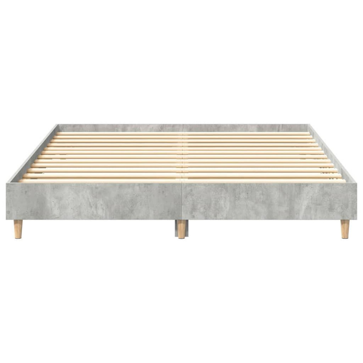 VIDAXL Cadre de lit sans matelas gris beton 150x200 cm bois ingenierie