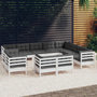 Voir la diapositive 1 : VIDAXL Salon de jardin 12 pcs avec coussins blanc bois de pin solide