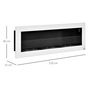 Voir la diapositive 3 : HOMCOM Cheminée bioéthanol murale design Bauhaus - triple brûleur 1 L - pare-feu verre trempé, kit fixation inclus - acier inox. acier dépoli blanc