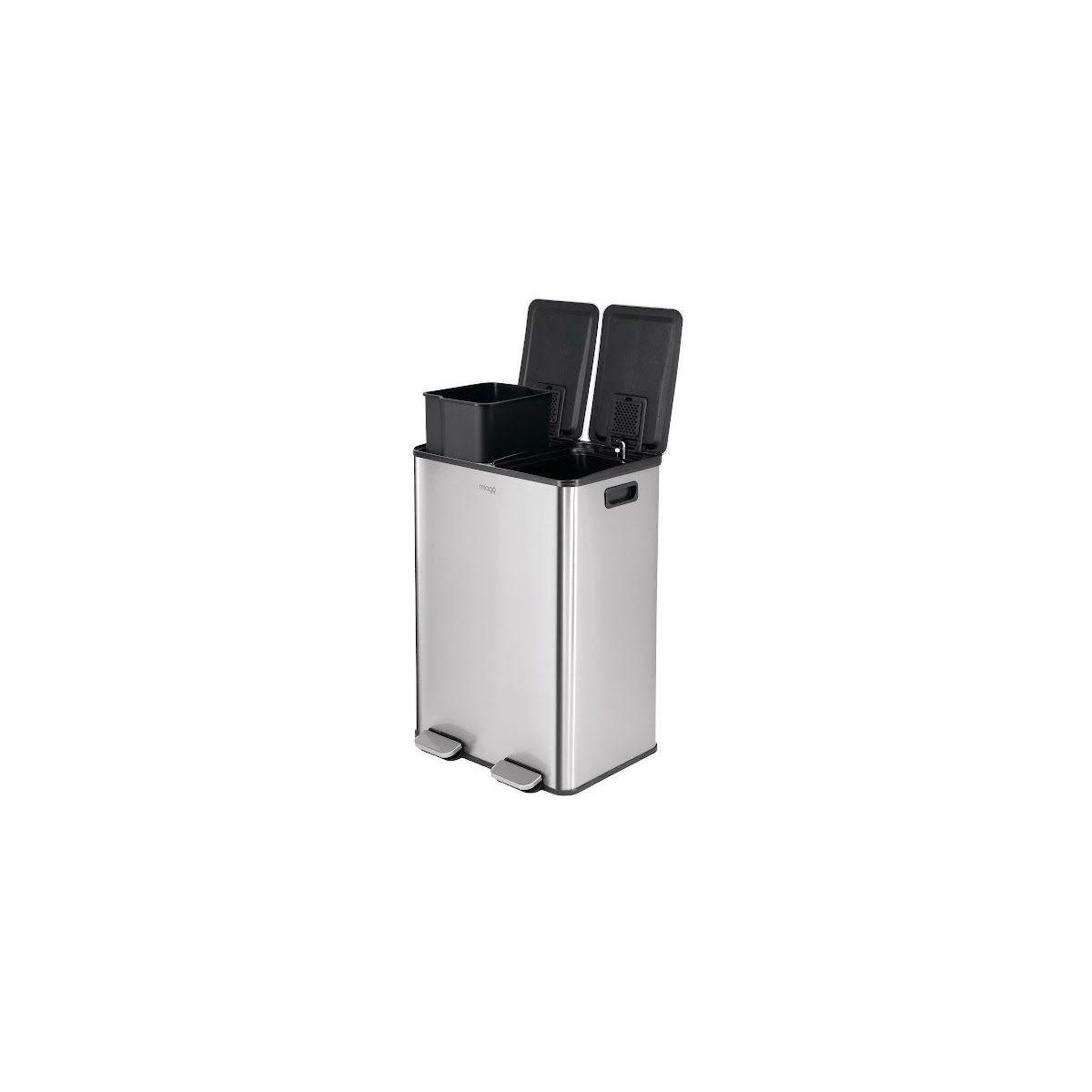 Voir la diapositive 2 : MIOGO Poubelle de cuisine tri sélectif tri selectif 60l inox