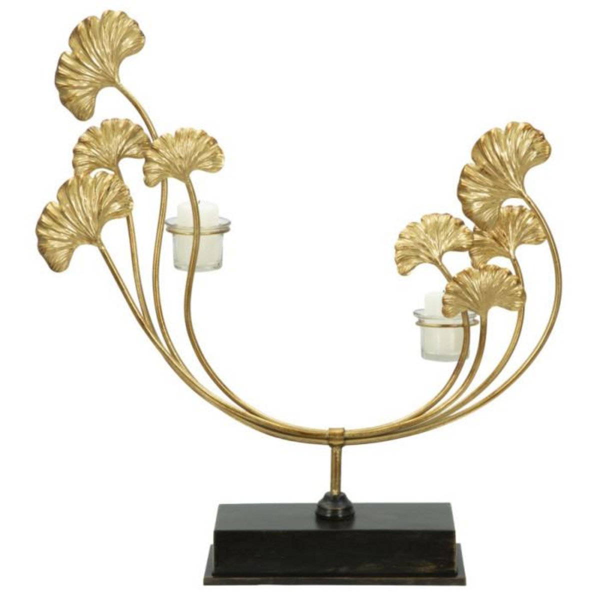 Paris Prix Bougeoir Design en Métal  Iris  55cm Or