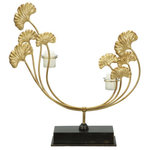 Paris Prix Bougeoir Design en Métal  Iris  55cm Or