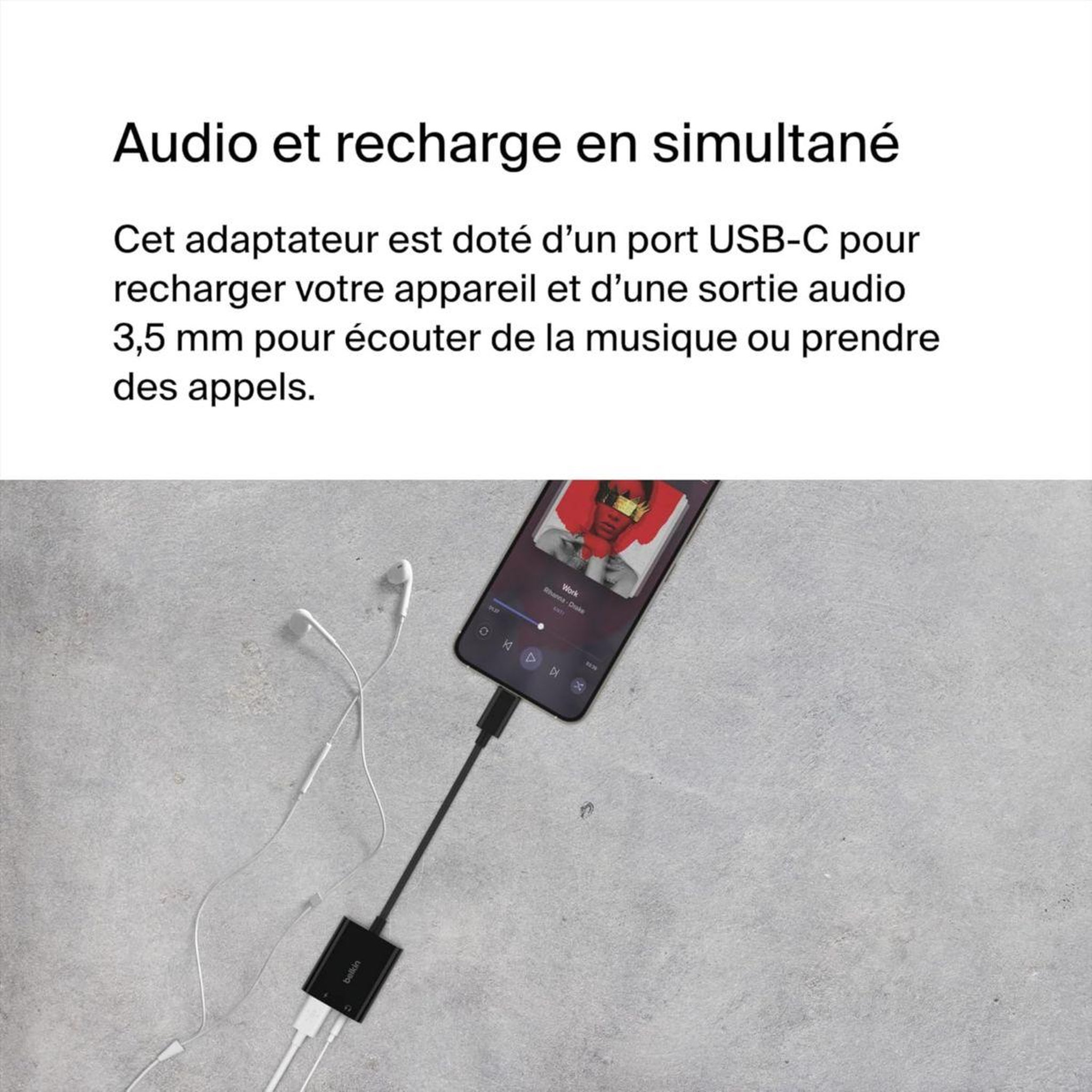 Voir la diapositive 4 : Belkin Adaptateur usb c usb-c + jack audio