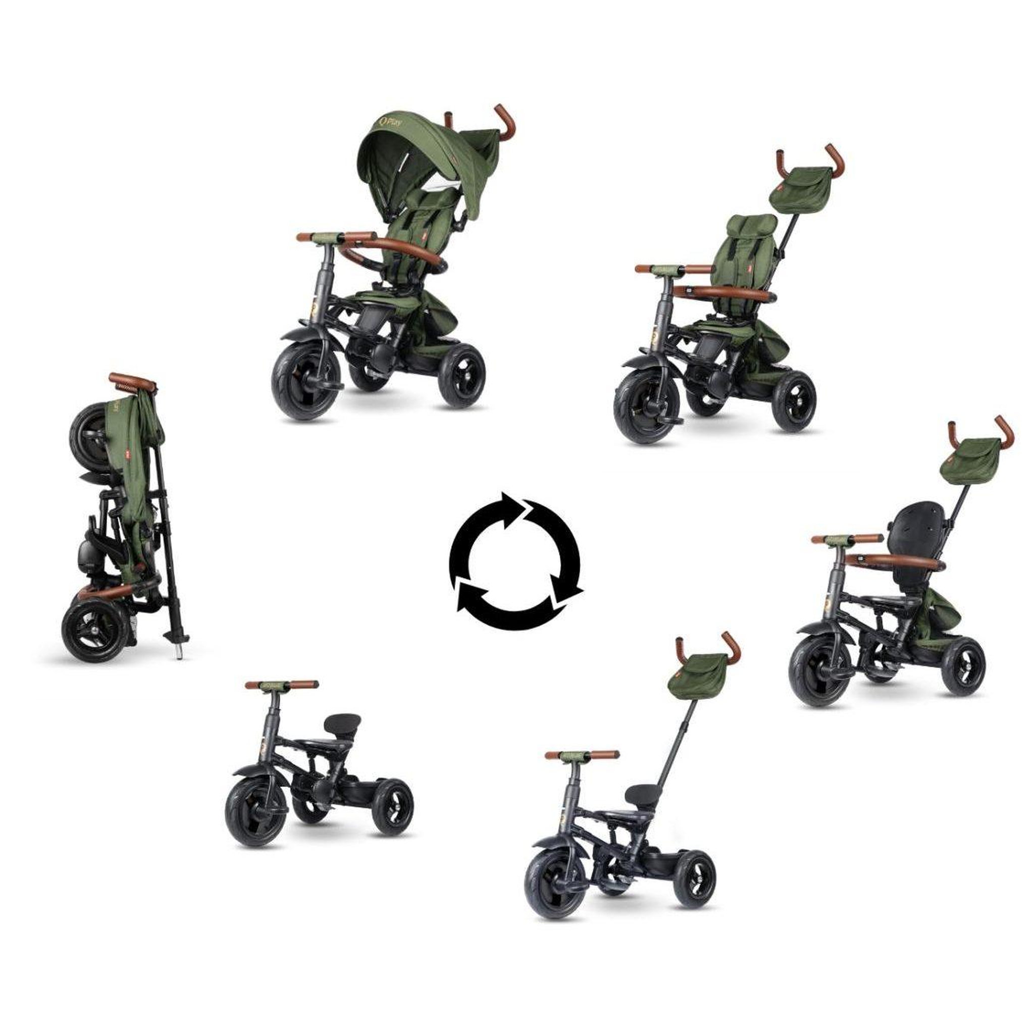 Voir la diapositive 3 : QPLAY Tricycle  rito deluxe olive
