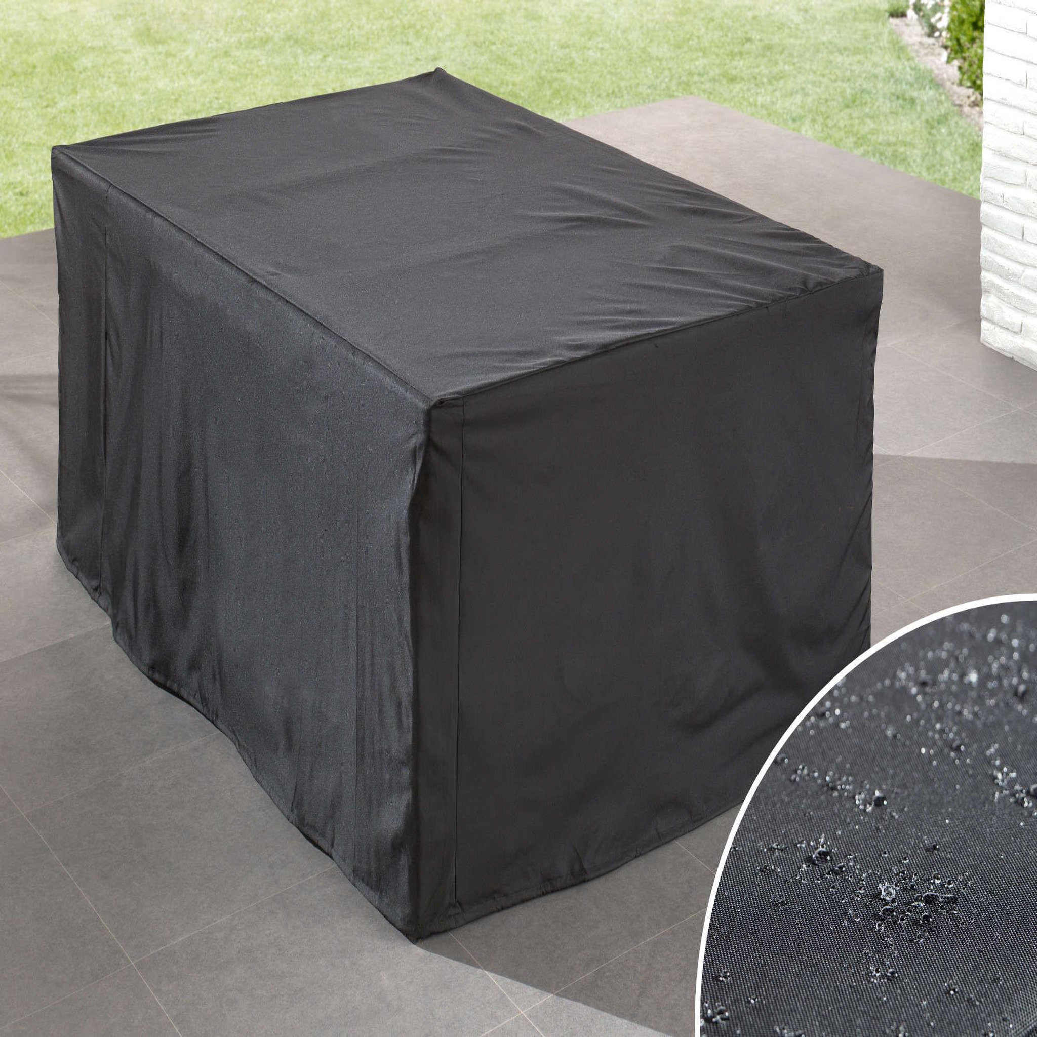 Voir la diapositive 5 : BEST MOBILIER Cuba - salon de jardin encastrable 10 places - en résine tressée - noir avec coussins gris + housse de protection