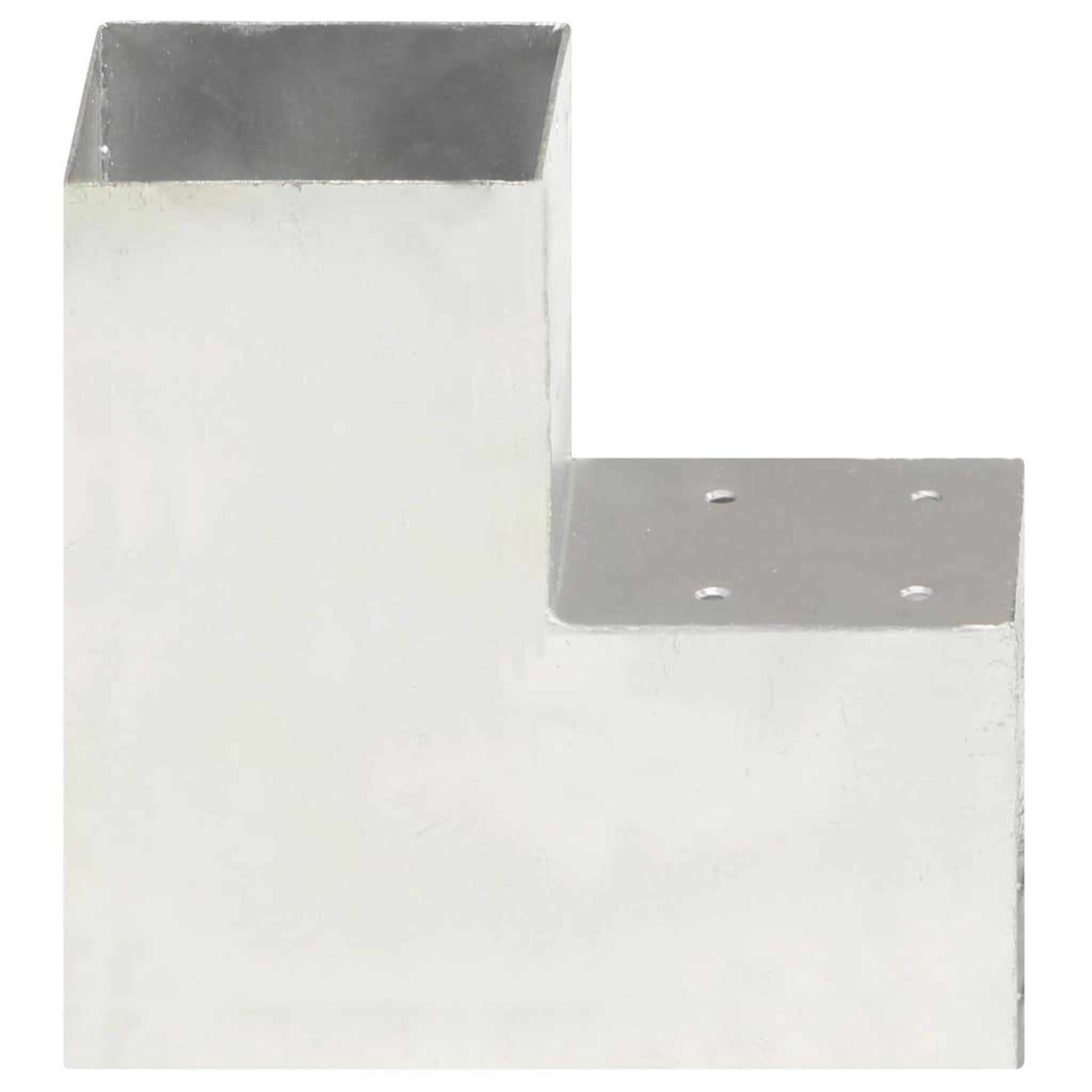 Voir la diapositive 3 : VIDAXL Connecteurs de poteau 4pcs Forme en L Metal galvanise 101x101mm
