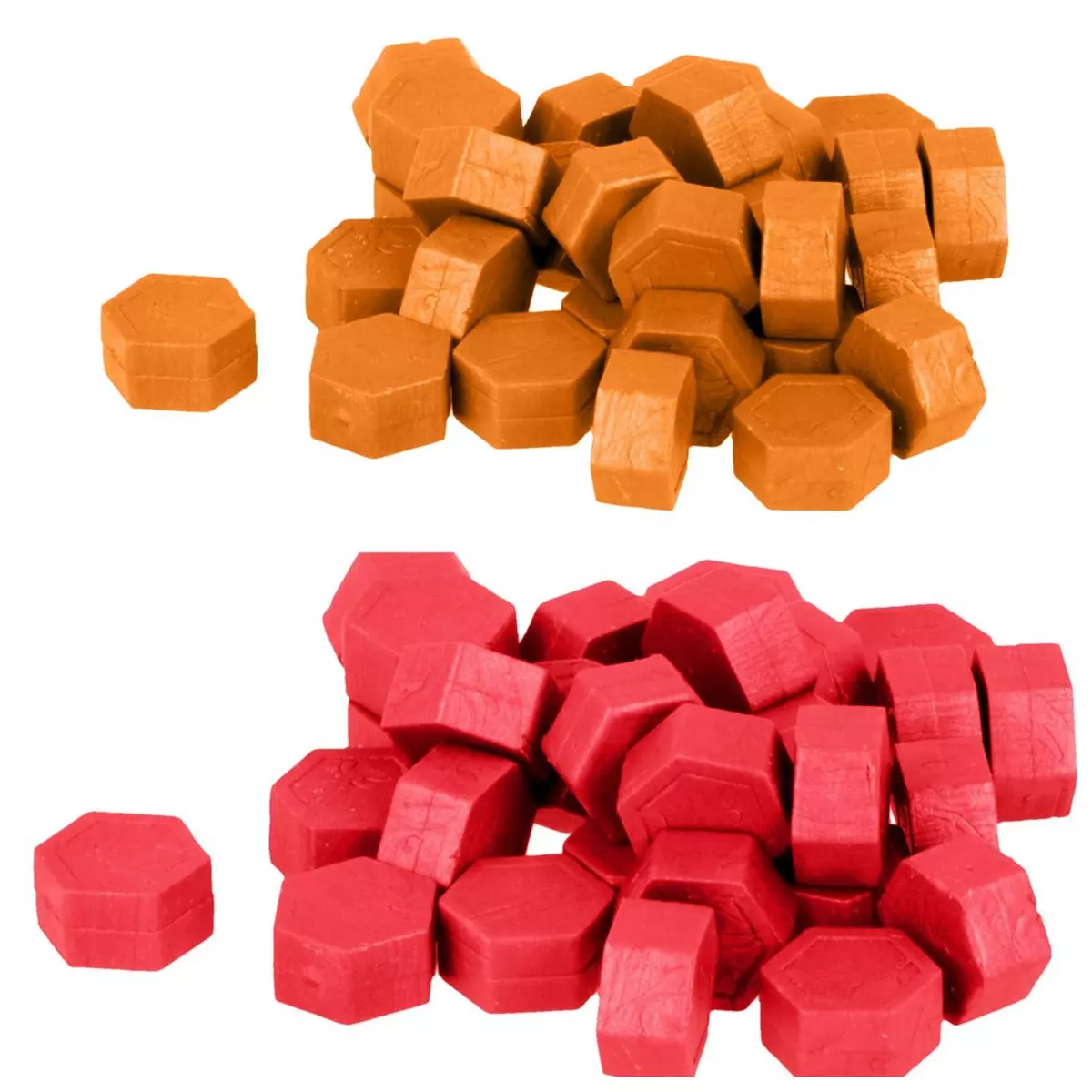 Artemio Perles de cire hexagonales - Rouge + Orange