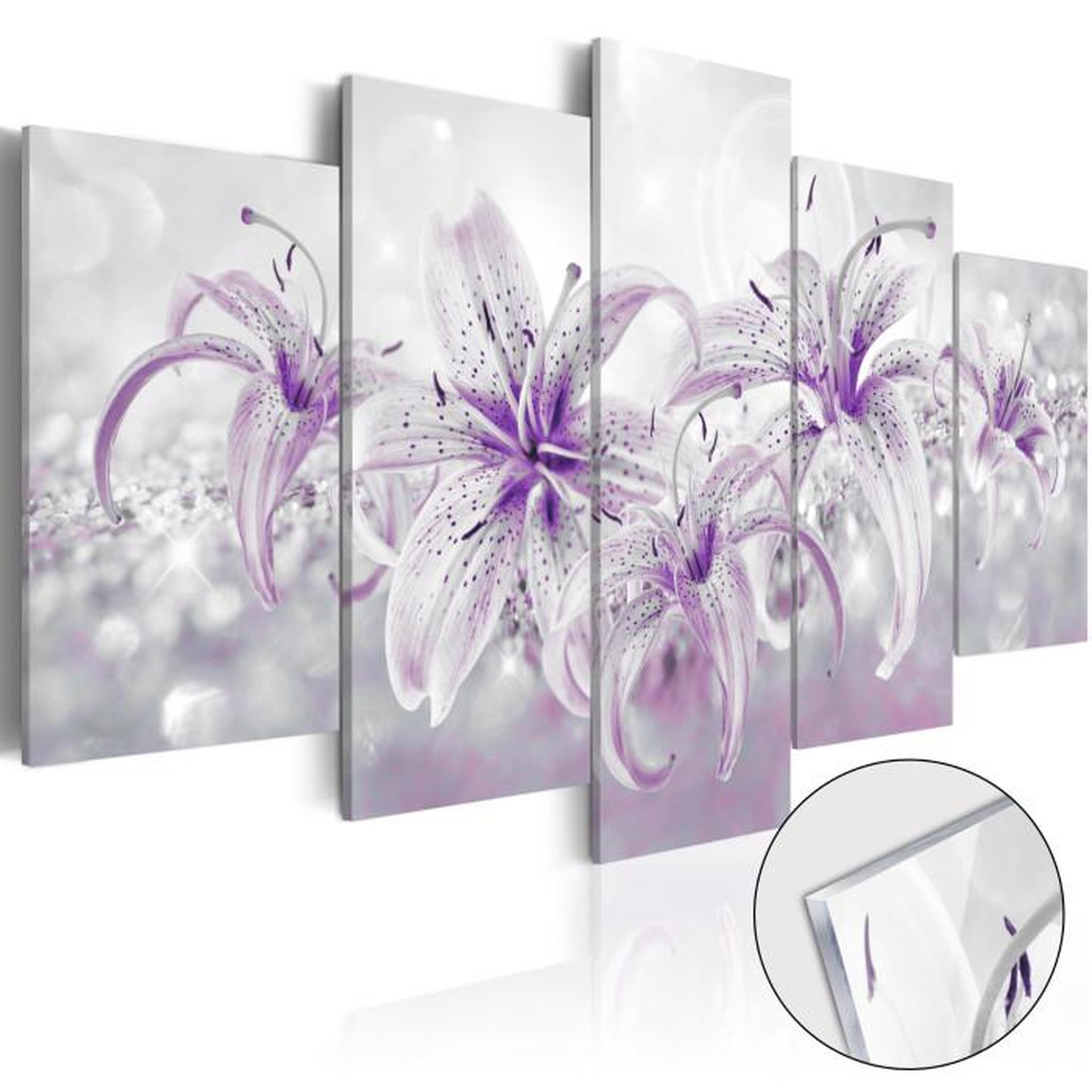 Paris Prix Tableau sur Verre Acrylique  Purple Graces. Coloris disponibles : Multicolore