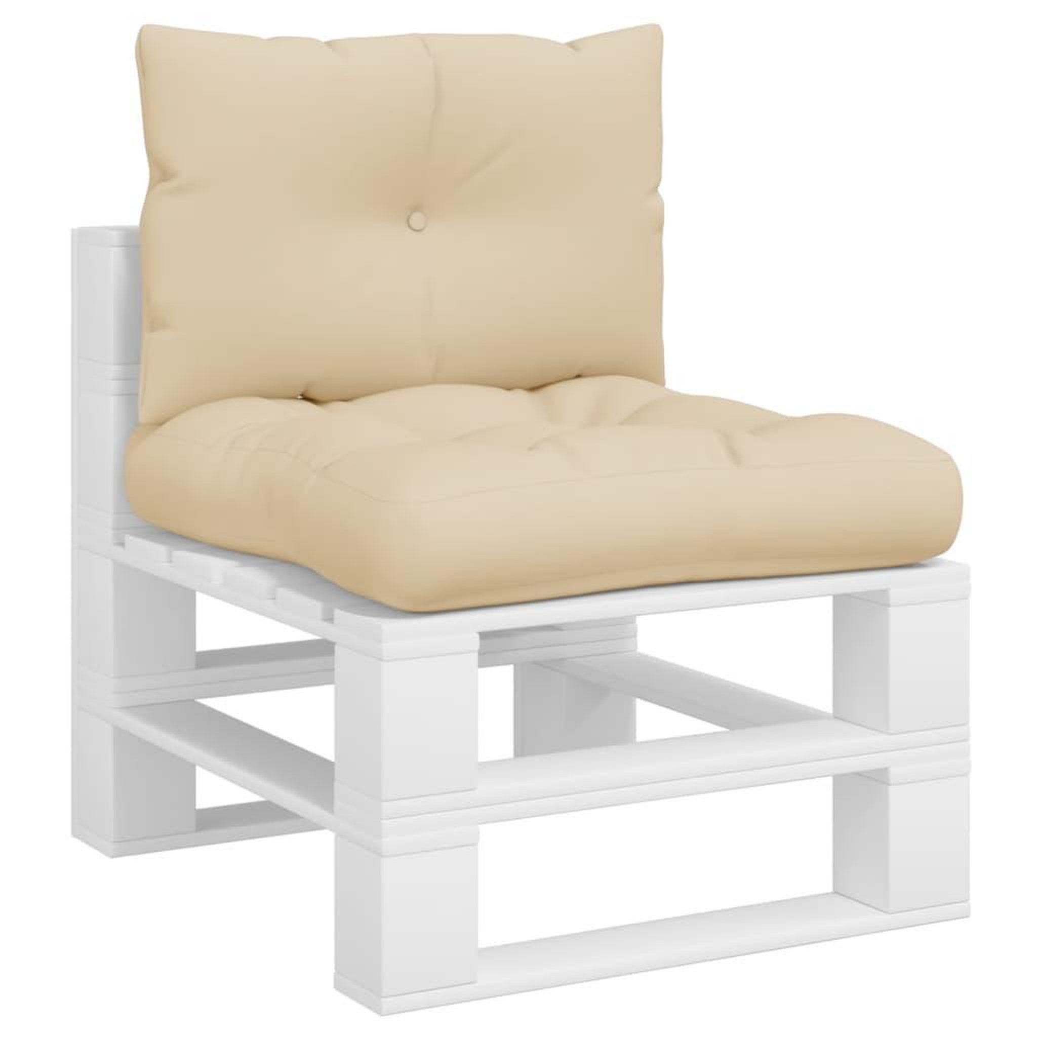 Voir la diapositive 3 : VIDAXL Coussins de palette lot de 2 beige tissu