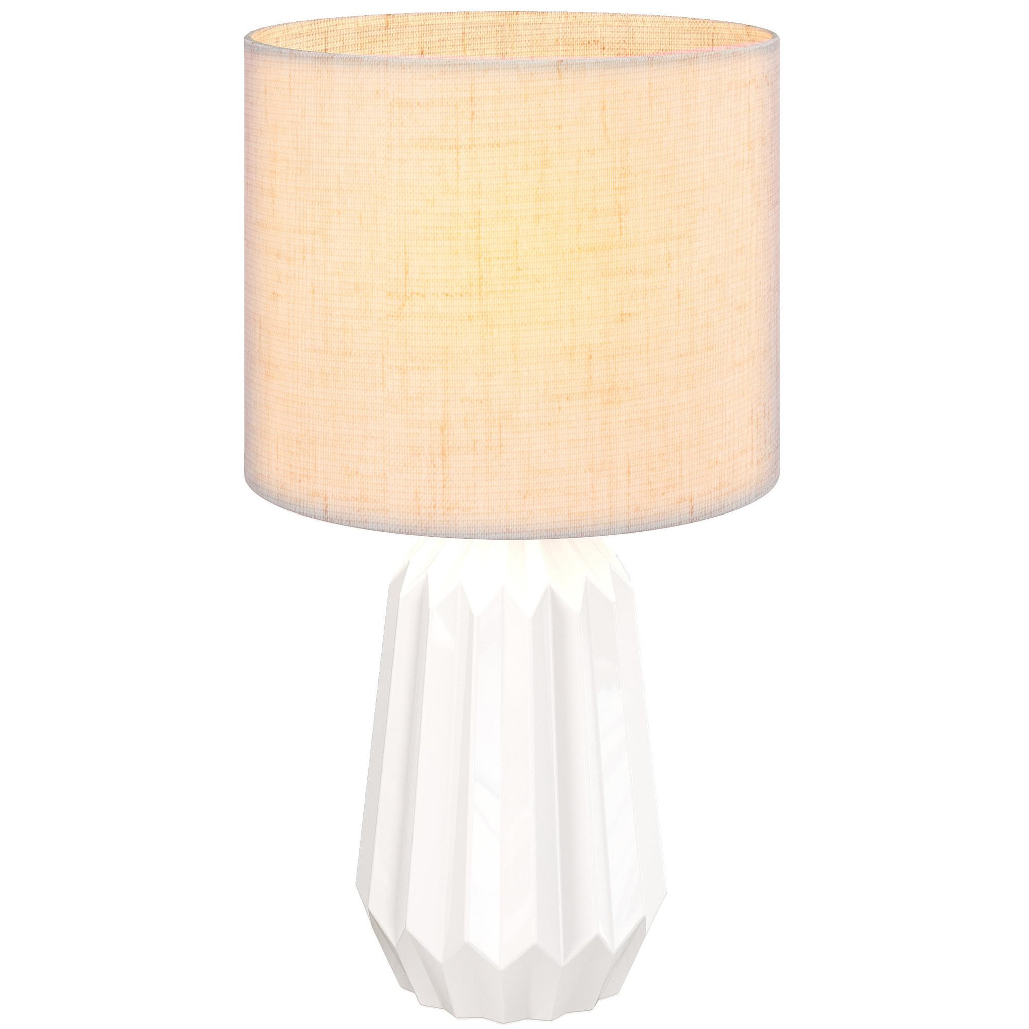 Voir la diapositive 6 : HOMCOM Lampe de table design néo-rétro céramique géométrique lin
