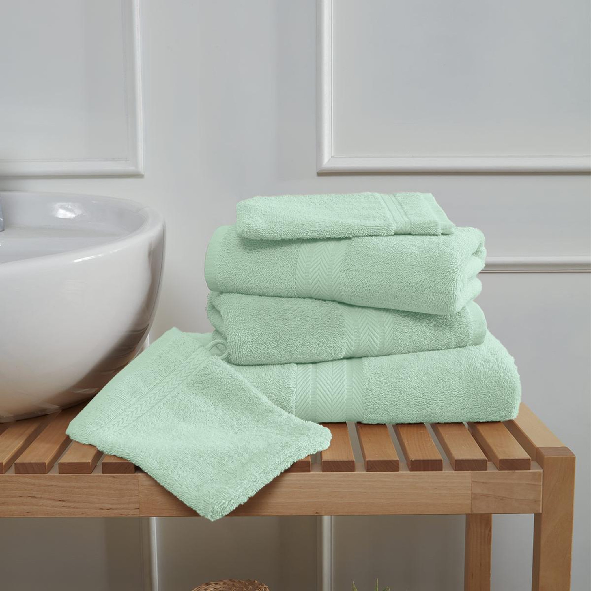 Voir la diapositive 5 : Sensei Maison Ensemble de bain 5 pièces (1 drap de bain + 2 serviettes de toilette + 2 gants) LUXURY