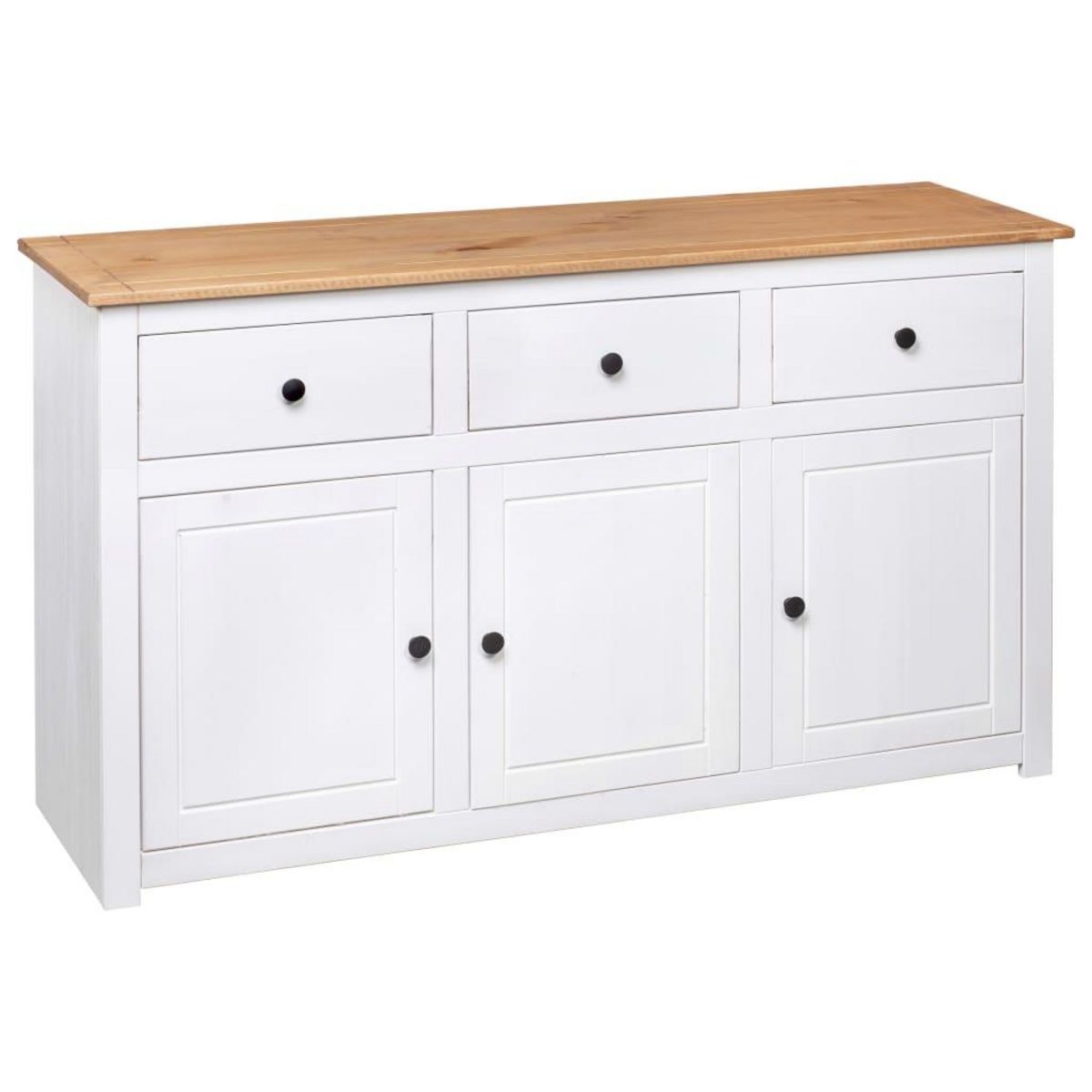 VIDAXL Buffet Blanc 135x40x80 cm Pin solide Gamme Panama