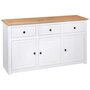 Voir la diapositive 5 : VIDAXL Buffet Blanc 135x40x80 cm Pin solide Gamme Panama
