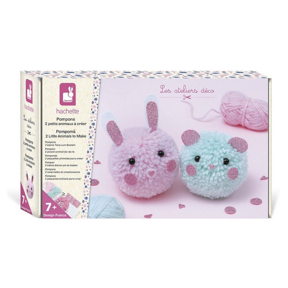 Juratoys-Janod 2 petits animaux pompons à créer