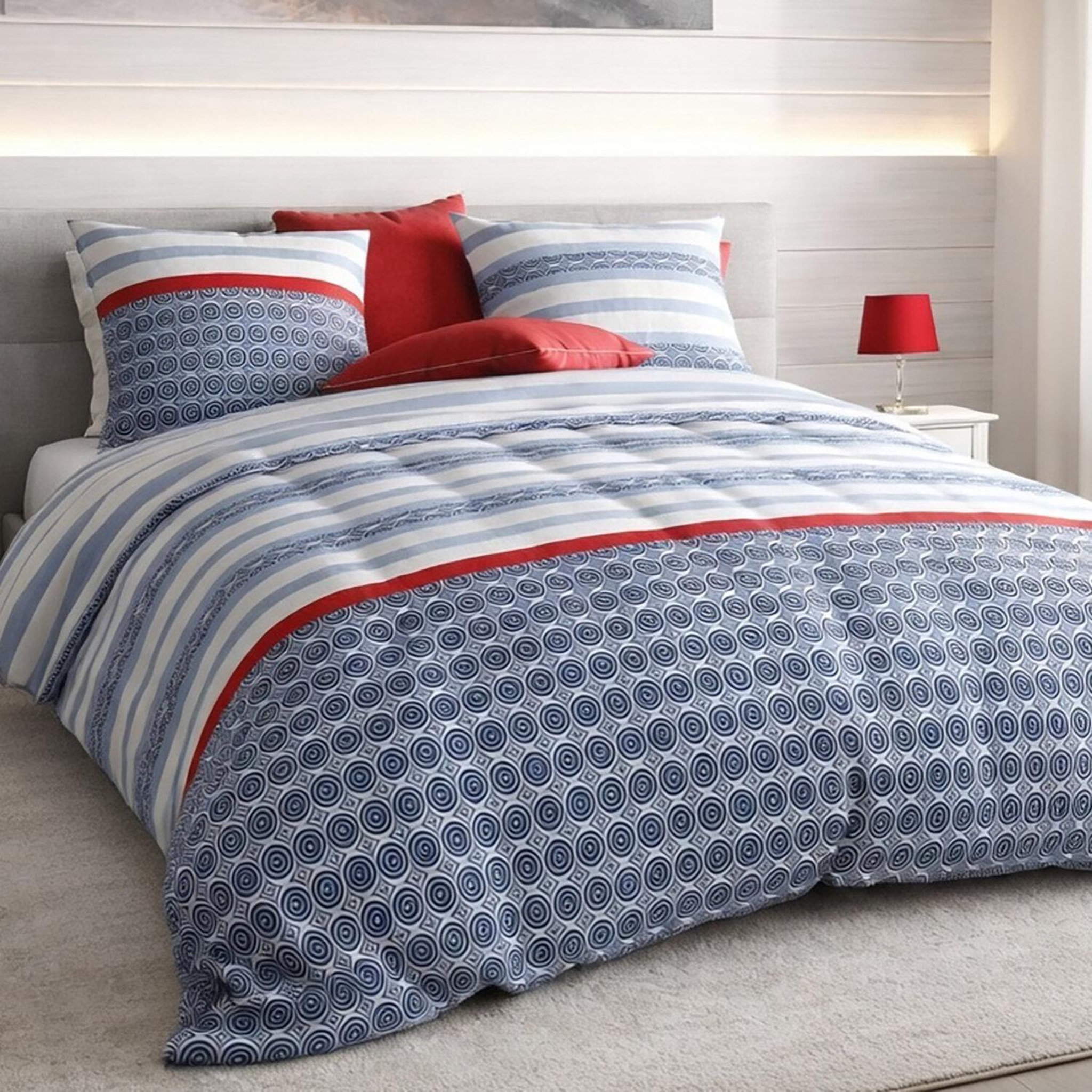 Voir la diapositive 2 : ATELIER DU COTON Parure housse de couette 100% coton 57fils santorini