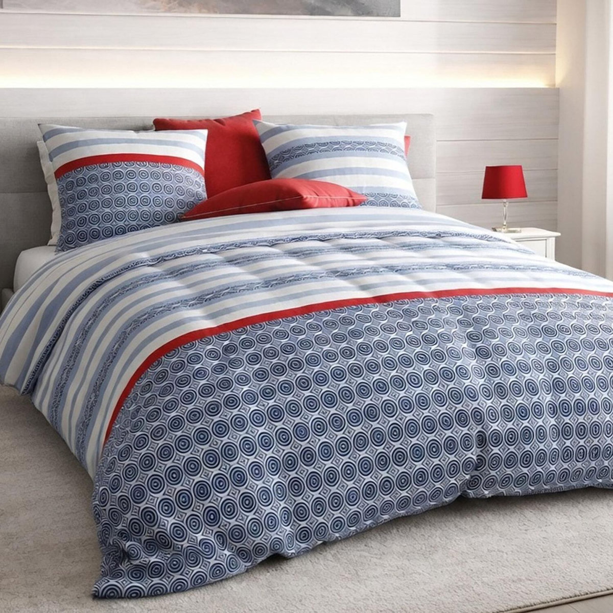 ATELIER DU COTON Parure housse de couette 100% coton 57fils santorini