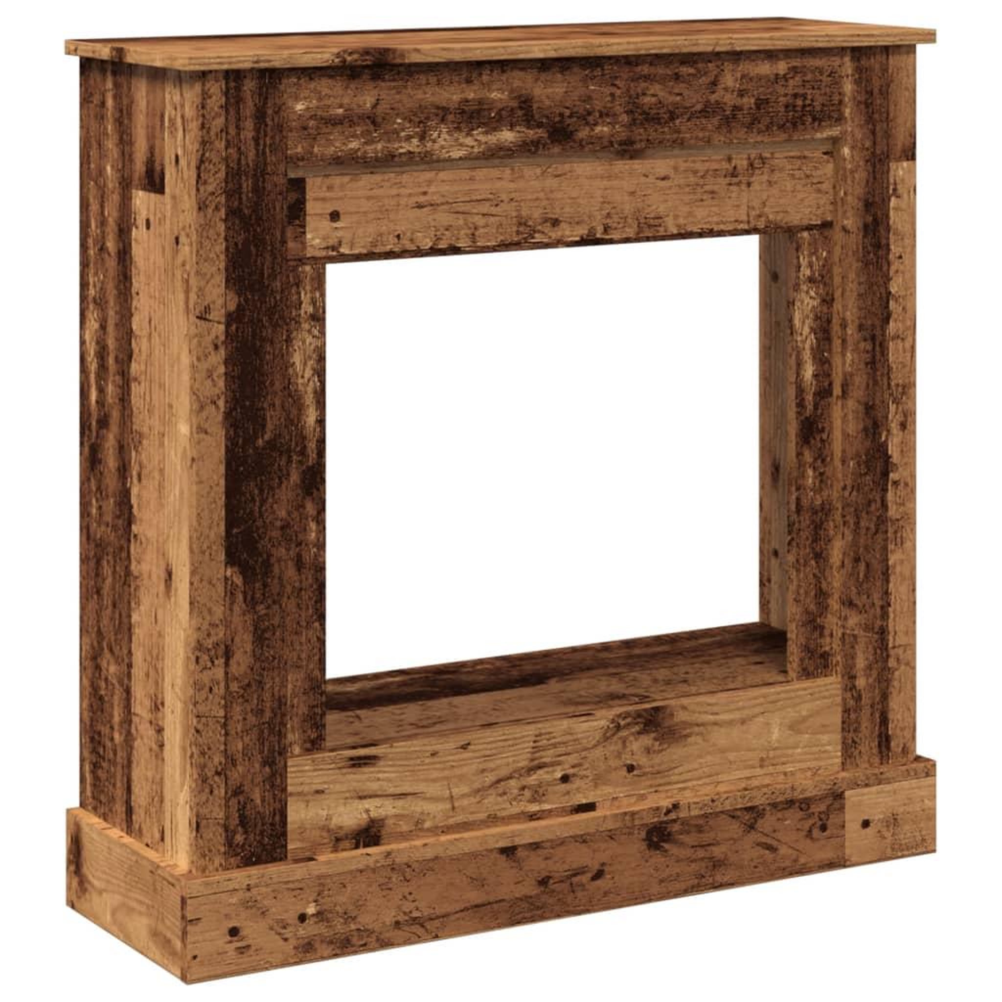 Voir la diapositive 2 : VIDAXL Cadre de cheminee vieux bois 90x30x90 cm bois d'ingenierie