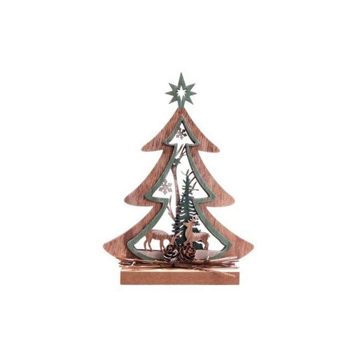 HEART OF THE HOME Décoration de Noël en bois sapin et renne Forest Deco - Marron
