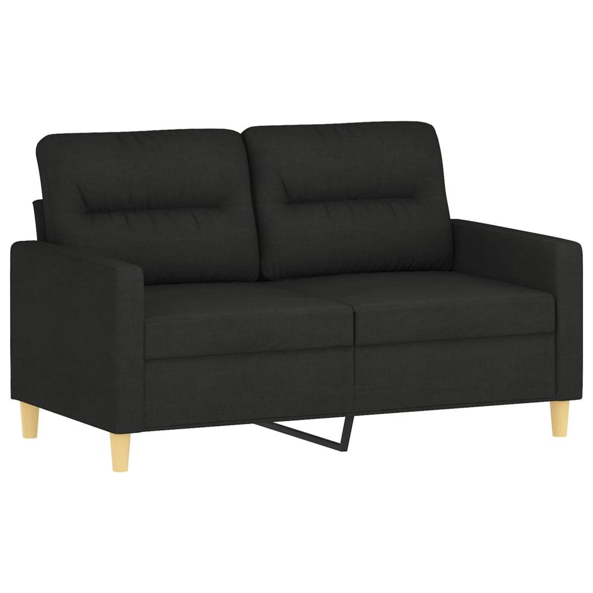 Voir la diapositive 3 : VIDAXL Ensemble de canapes 2 pcs avec coussins Noir Tissu
