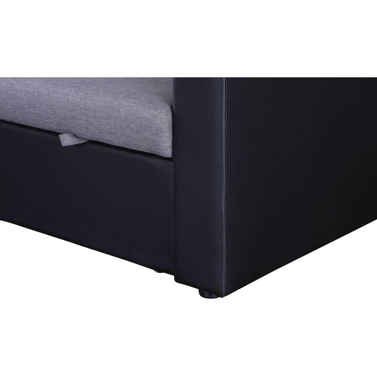 Habitat et Jardin Canapé d'angle convertible/ réversible avec coffre  Alain  - 3 places - Gris / Noir