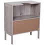 Voir la diapositive 5 : HOMCOM Meuble salle de bain - meuble sous-vasque - placard 2 portes avec étagère - dim. 60L x 30l x 70H cm - MDF imitation bois gris