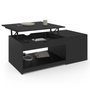 Voir la diapositive 1 : ID MARKET Table basse plateau relevable ELEA avec coffre bois noir