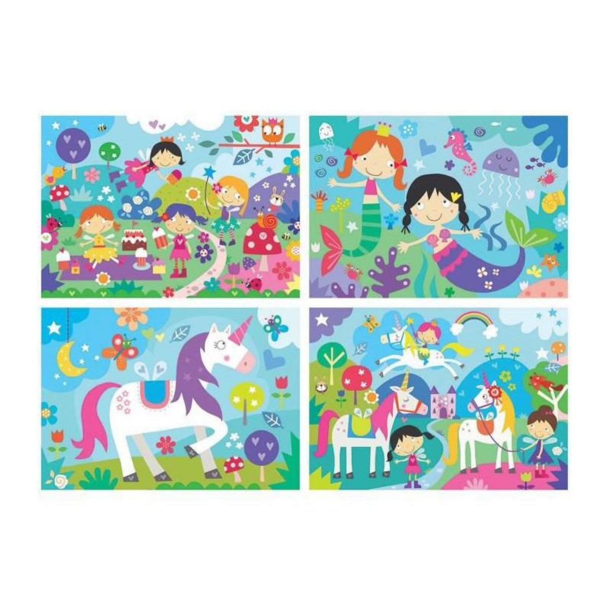EDUCA Puzzles progressifs 4 en 1 univers fantastiques